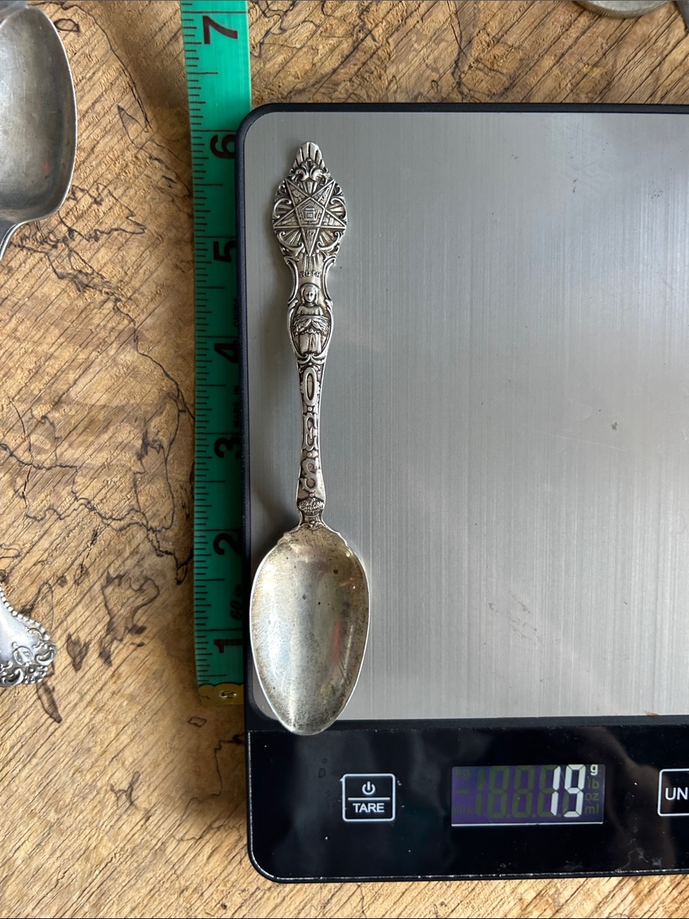 18gr Sterling silver Ornate Silver  Decorative Serving Spoon .925
